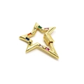 Detailed macro view of a star-shaped gold charm clasp with rainbow zircon gemstones - Five-pointed Star / Gold