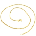 Close-up of golden rope chain with a lobster clasp closure on a white background - Rope Chain (Style 17) / Gold