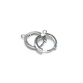 Close-up of silver DIY earring hoop with micro-pave cubic zirconia and small hanging loop - White Zirconia White Gold