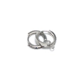 Silver earring hook with colorful rhinestones and hanging loop for DIY jewelry - Rainbow White Gold