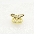 Detailansicht verstellbarer Schmetterling-Ring mit braunen Kristallen und Pavé-Besatz - Dunkelbrauner Schmetterling Stil (27)