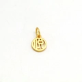 Detailed shot of a gold-plated round pendant with hollow design and Chinese Yue character - Yue Only (Without Chain) / Gold