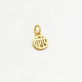 Macro detail of golden hollow charm with Chinese character pattern and matte finish - Lin Only (Without Chain) / Gold