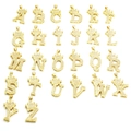 Collection of A-Z gold alphabet necklaces with cubic zirconia crown pendants - Gold - Letter X
