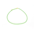 Primer plano de collar plano de serpiente verde neón con cierre de langosta dorado - Estilo Serpiente Verde Fluorescente (Collar 24)