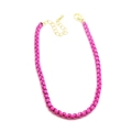 Bohemian hot pink chain necklace with gold lobster clasp and adjustable extension link - Pink Bead Style (2# Necklace)