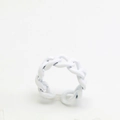 Detailansicht des minimalistischen weißen Kettenrings mit glatter, matter Oberfläche - Einstellbar Offen / Stil (10#)