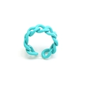 Detailaufnahme des verstellbaren Kettengliedrings mit türkisem Emaille-Finish - Einstellbar Offen / Stil (7#)