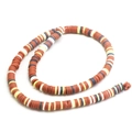 Flat round polymer clay heishi beads in terracotta and mixed colors for DIY jewelry - 40Pcs Pack / Terracotta Red Heishi Beads (15)