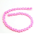 Detailed view of pink heart-shaped clay beads with LOVE lettering for DIY jewelry making - 40Pcs Pack / Pink LOVE Heart (10)