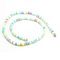 Detailed view of colorful Heishi clay beads in spiral arrangement for DIY jewelry - 40Pcs Pack / Macaron Color Heishi Beads (3)