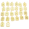 Set of 26 gold alphabet letter pendants with colorful pavé cubic zirconia for necklaces - Letter C
