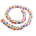 Rainbow flower beads with smiley faces for DIY jewelry making and handmade crafts - 40Pcs Pack / Gradient Flower Smile (11)