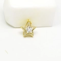 Goldener Fünf-Sterne-Anhänger mit Zirkonia für DIY-Schmuckherstellung und Design - Stern (Weißer Zirkonia)