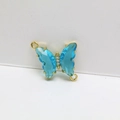 Colgante mariposa de cristal azul cielo con acabado dorado y circonitas pequeñas - Estilo Colgante de Mariposa Azul Cielo (2#)