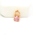 Roségoldener Schloss-Anhänger mit rosa Edelstein für DIY-Armbänder und Ketten - Roségoldenes Schloss (Rosa Zirkonia)