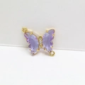 Collar de perlas vintage con colgante de mariposa de cristal púrpura y baño de oro - Estilo Colgante de Mariposa Púrpura Claro (7#)