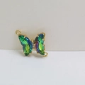 Colgante mariposa iridiscente verde y violeta con marco dorado para crear joyería - Estilo Colgante de Mariposa Degradado (12#)