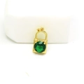 Goldener Schloss-Anhänger mit großem rundem grünem Edelstein für DIY Schmuck - Goldenes Schloss (Grüner Zirkonia)