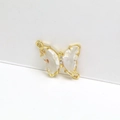 Elegante colgante de mariposa dorado con cristal transparente y doble anillo de unión - Estilo Colgante de Mariposa Transparente (13#)