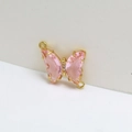 Collar con colgante de mariposa de cristal rosa y acabado metálico dorado - Estilo Colgante de Mariposa Rosa (14#)