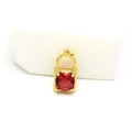 Goldener Schloss-Anhänger mit facettiertem rotem Edelstein für DIY-Schmuckkreationen - Goldenes Schloss (Roter Zirkonia)