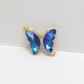 Colgante de mariposa dorada con cristales azul-violeta para collares artesanales - Estilo Colgante de Mariposa Azul Púrpura (15#)