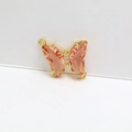 Colgante de mariposa de cristal rosa con marco dorado y circonitas para collar - Estilo Colgante de Mariposa Naranja-Rosa (18#)