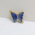 Colgante mariposa de cristal azul con baño de oro para collar de perlas - Estilo Colgante de Mariposa Azul (20#)