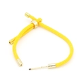 Adjustable yellow woven nylon cord bracelet with polished gold metal hardware accents - Yellow (Sliding Knot Adjustable)