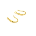 Ganchos para pendientes en U bañados en oro 18K con lazos cerrados para joyas DIY - Dorado
