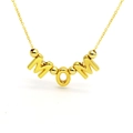 Gold plated MOM letter necklace with delicate beads for women's Mother Day gift jewelry - Necklace / Gold MOM Letter Necklace