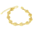 Detail von goldenem LOVE Herz-Armband mit weißen Zirkonia und Karabinerverschluss für Damen - LOVE Herz Stil (3#) / Gold