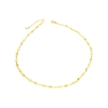 Goldene Kreuzkette mit runden Zirkonia und verstellbarem Karabinerverschluss Gliederkette - B3 Halskette (Kreuz Zirkonia Stil)