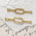 Detail of gold-plated jewelry clasps with zircon micro-paving for DIY bracelets - 18K Gold