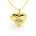 Vintage heart locket necklace with zircon eye detail and golden ball chain for women - Heart Eye Pattern Locket (7#)