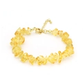Natural yellow crystal chip bracelet with gold-plated lobster clasp and adjustable chain - Bracelet Ginger Yellow Style / Yellow