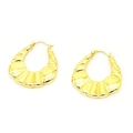 Boucles d'oreilles gouttes géométriques plaquées or 18 carats avec texture vintage - Style à Rayures Rétro (F10) / Or
