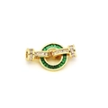 Gold OT clasp with green heart-shaped zircon for luxury DIY jewelry necklaces - Round Shape / Green Zirconia (C2)