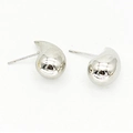 Pendientes minimalistas de gota de agua bañados en plata con acabado metálico pulido - Pequeño Plateado (B1)