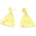 Pendientes de gota de agua geométrica martillada chapados en oro 18k estilo vintage - Estilo Geométrico Martillado (D)