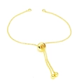Bracelet ajustable en plaqué or 18 carats avec fermoir coulissant pour la création de bijoux - Chaîne de Perles (904) / Or (Style b)