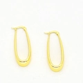 Pendientes de gota chapados en oro de 18k con diseño minimalista en forma de U - Aro en Forma de U (C)