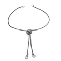 Detail of gunmetal box chain with slider bead and round zircon charms for DIY jewelry - Box Chain (904) / Black (Style A)