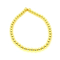 Minimalistische goldene Kugelkette mit glatten Rundperlen und Karabinerverschluss auf Weiß - Gold 8mm
