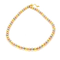 Retro Perlenkette in Gold Silber und Roségold mit verstellbarem Karabinerverschluss - Misch 3mm