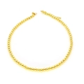 Poliertes goldene Kugelkette mit verstellbarem Karabinerverschluss auf weißem Hintergrund - Gold 3mm