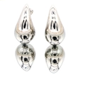 Polished hollow teardrop earrings with a mirror finish and elegant reflection detail - 30mm Platinum Color