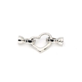 Vista dettagliata della chiusura fai-da-te a forma di cuore argento per gioielli - Stile Cuore / Argento