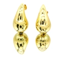 Polished gold water drop earrings with a sleek chunky teardrop design and mirror finish - 18mm Gold